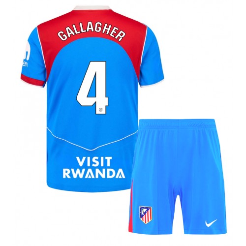Stroje piłkarskie Atletico Madrid Conor Gallagher #4 Koszulka Trzeciej dla dzieci 2025-26 Krótki Rękaw (+ szorty)